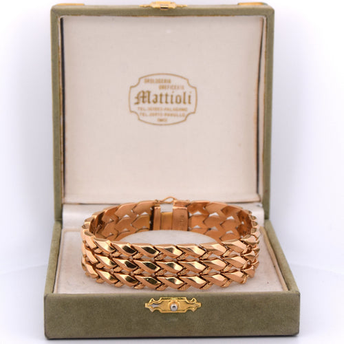 Bracelet BRACELET VINTAGE EN OR ROSE 18 KT 58 Facettes