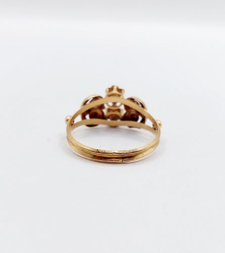 Bague 55 Bague toi et moi art nouveau en or rose 18k et perles 58 Facettes A06499