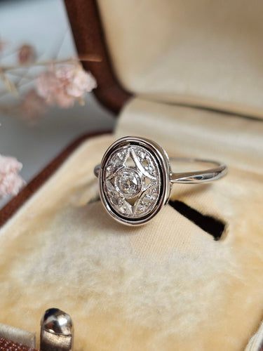 Bague 50 Bague Art Déco or Blanc Diamants 58 Facettes 304