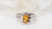Bague 54 Bague en or blanc et citrine 58 Facettes 15881