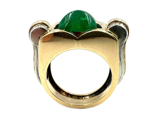 Bague 52 Bague vintage vers 1950 or jaune, émeraude et diamants 58 Facettes