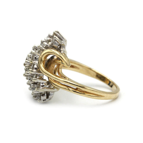 Bague 55 Bague - Or jaune et blanc et diamants 58 Facettes 1026