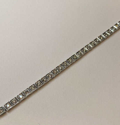 Bracelet BRACELET RIVIERE OR 18K ENVIRON 1,20 CTS (T.18) 58 Facettes