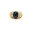 Bague 59 Bague en or jaune saphir ovale et diamants 58 Facettes