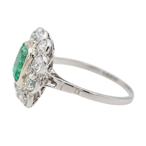 Bague 55 Bague Pompadour Platine Emeraude, Diamant 58 Facettes 3497501CN