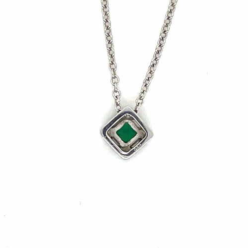 Collier Collier Emeraude Diamants Or Blanc 58 Facettes