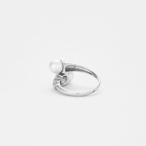 Bague 55 Bague - Toi et Moi perles et diamants 58 Facettes 2547