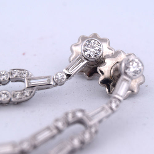 Boucles d'oreilles ART DÉCO' - BOUCLES D'OREILLES EN PLATINE - PERLES NATURELLES ET DIAMANTS 58 Facettes