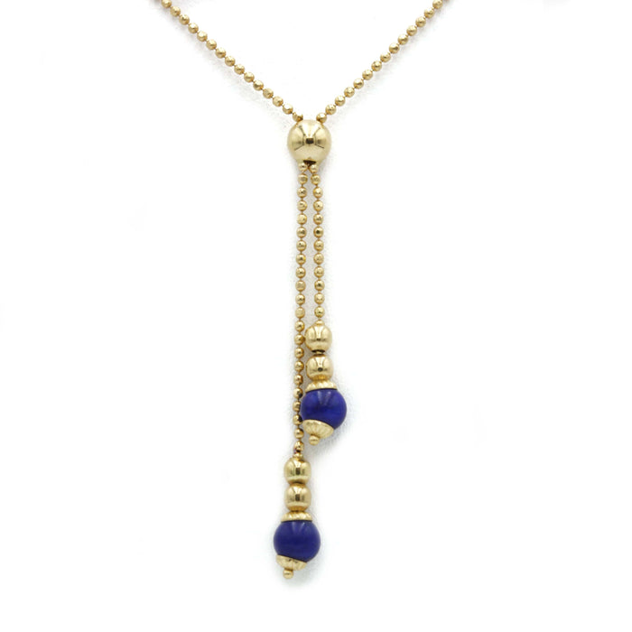 Collier Collier or jaune lapis-lazuli 58 Facettes 240285R