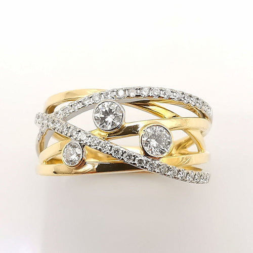 Bague 58 Bague or jaune et diamants 58 Facettes