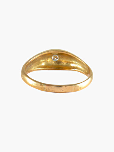 Bague 61 CHEVALIERE OR JAUNE AVEC DIAMANT 58 Facettes