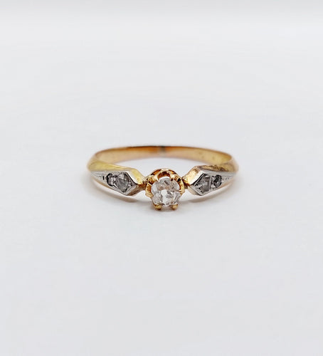 Bague 49.5 Bague antique or rose diamant taille ancienne (circa 1900) 58 Facettes A05142