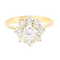 Bague 52 Bague rosette en or jaune 18 carats sertie de diamants taille brillant 58 Facettes