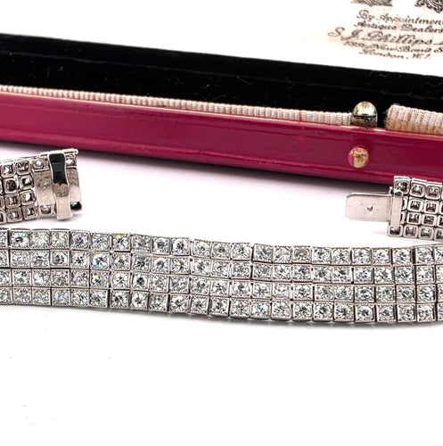 Bracelet Bracelet en platine avec diamants 7.50 ct 58 Facettes