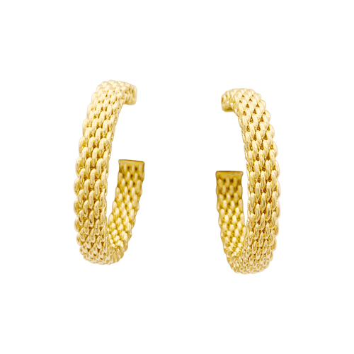 Boucles d'oreilles Créoles Tiffany & Co "Somerset" or jaune. 58 Facettes 34314