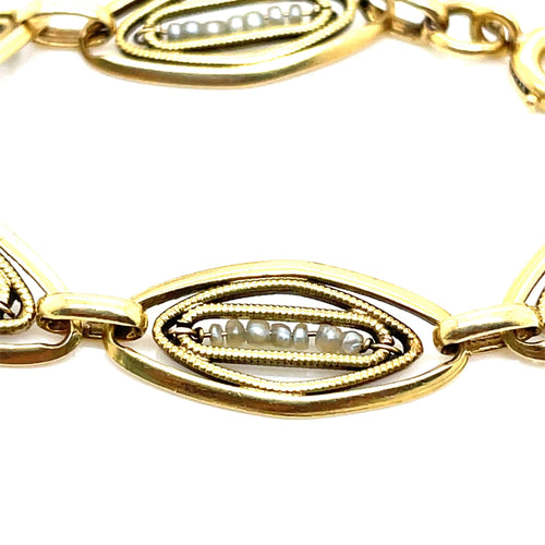 Bracelet Bracelet Ancien Filigrane Or Perles fines 58 Facettes