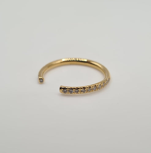 Bague 56 Bague or jaune sertie de diamants 58 Facettes