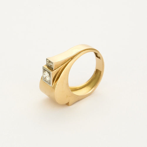 Bague 60 Bague Tank en or jaune et diamants 58 Facettes BIA1111