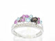 Bague 54 Bague en or blanc avec diamants et belles pierres précieuses 58 Facettes 2317