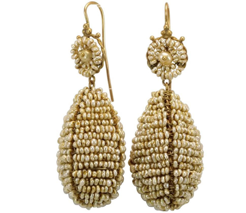 Boucles d'oreilles en or et perles anciennes