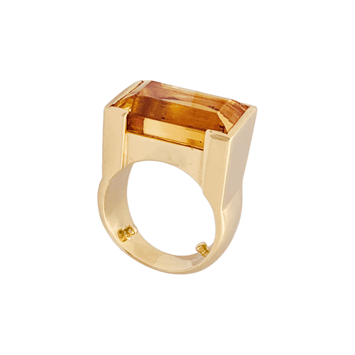 Bague 46 Bague, or jaune et topaze orange. 58 Facettes 34598
