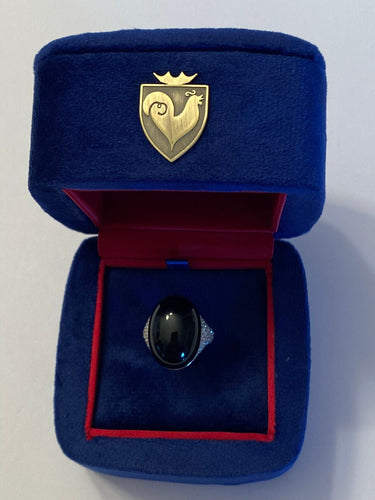 Chantecler - Bague Cherie en or blanc 18 carats, onyx et diamants