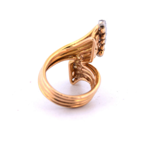 Bague 45 Bague en or jaune avec diamants 58 Facettes