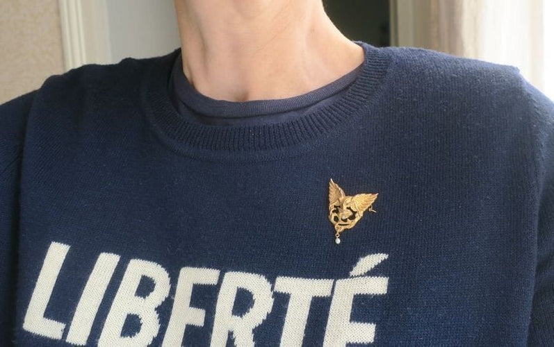 Pendentif Broche pendentif 1900 chimère or perle 58 Facettes