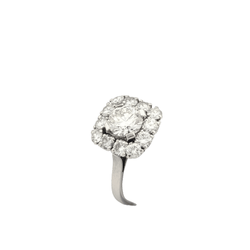 Bague 59 Bague Pompadour en or blanc Platine et diamants 58 Facettes 30884