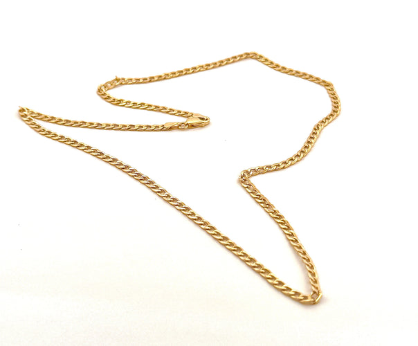 Collier Chaîne maille gourmette en or jaune 18 carats 58 Facettes