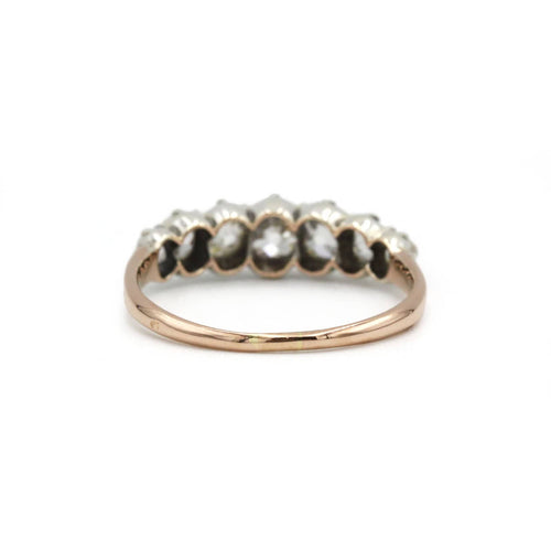 Bague 54 Bague jarretière XIXe siècle or jaune 750 diamants taille anciennes 58 Facettes 1238