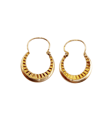 Boucles d'oreilles Petites créoles Art Déco or rose 58 Facettes A06266