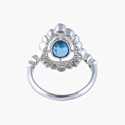 Bague 52 Bague style art déco Saphir Diamants 58 Facettes AB145