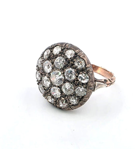 Bague 54 Superbe bague ancienne en argent et argent avec diamants 58 Facettes