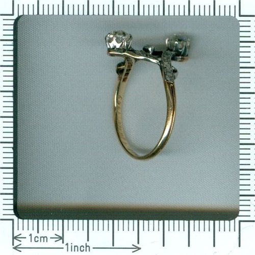 Vintage Belle Epoque diamond toi et moi engagement ring