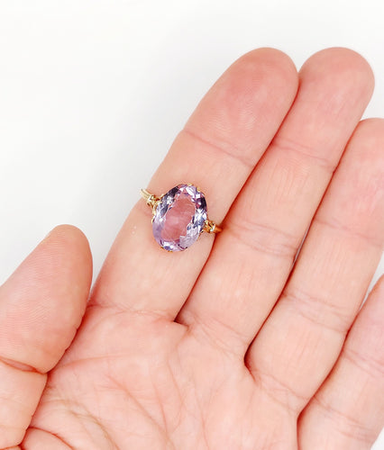 Bague 60 Bague cocktail or rose améthyste (circa 1900) 58 Facettes A05941