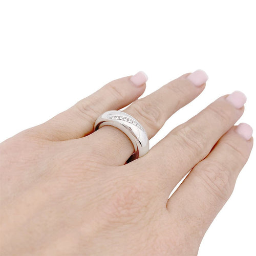 Bague 52 Bague Chaumet "Anneau" or blanc, diamants. 58 Facettes 33538