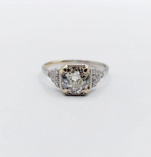 Bague 52 Bague solitaire art déco platine et diamant 58 Facettes A05698