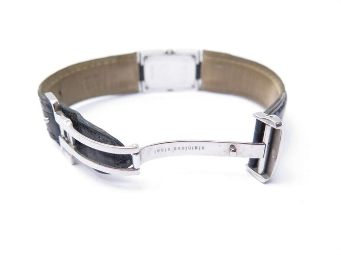 Montre montre FRED r12 100 quartz 30 mm en acier palladie cuir croco quartz 58 Facettes 241316