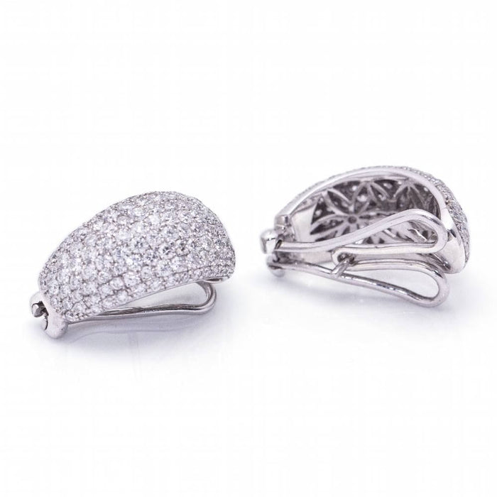 Boucles d'oreilles Boucles d'oreilles TAUBE en or blanc, pavé de diamants 58 Facettes D364221LF