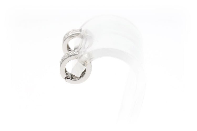 Boucles d'oreilles contemporaines en or blanc 18 carats serties de diamants "taille" brillant (+-0.35ct)