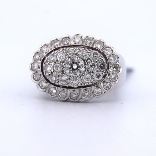 Bague 56 bague vintage en or blanc et diamants 58 Facettes