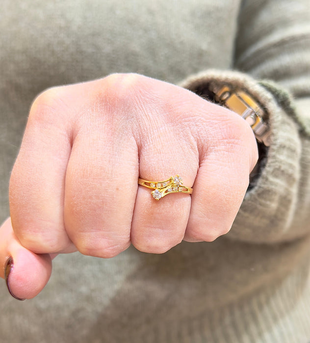 Bague 53 Bague toi et moi en or jaune et diamants 58 Facettes