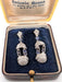 Boucles d'oreilles Boucles d'oreilles en or blanc avec saphirs taille carrée et diamants 58 Facettes