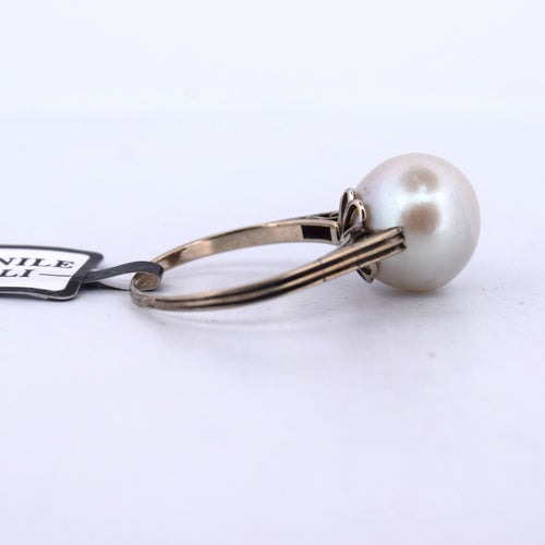 Bague 56 Bague ancienne en or blanc avec perle naturelle 58 Facettes