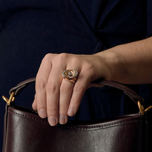 Bague type Tank en or et diamants