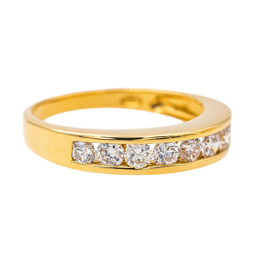 Bague 54 Bague  Demi alliance  Or jaune Diamant 58 Facettes 4084160CN