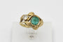 Bague 54 Bague Art Nouveau en or jaune 14k avec émeraude 0,90 ct et diamant 58 Facettes 9877A