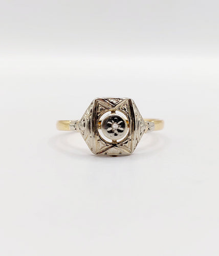 Bague 58 Bague Art Déco petit diamant taille rose (circa 1910) 58 Facettes A06406