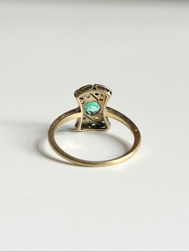 Bague 57 Bague ancienne or jaune émeraude 58 Facettes